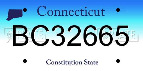 BC32665 Connecticut License Plate