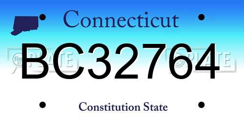 BC32764 Connecticut License Plate