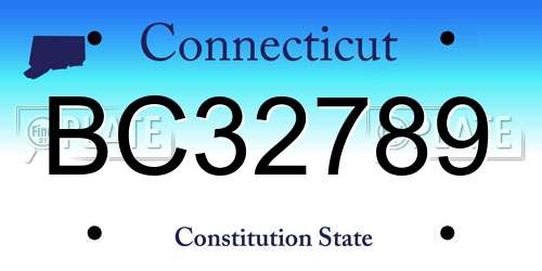 BC32789 Connecticut License Plate