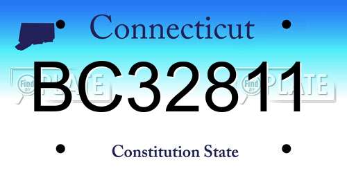 BC32811 Connecticut License Plate