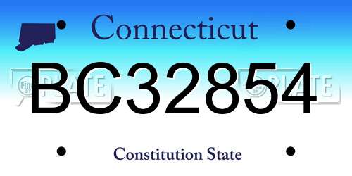 BC32854 Connecticut License Plate