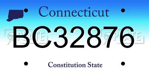BC32876 Connecticut License Plate