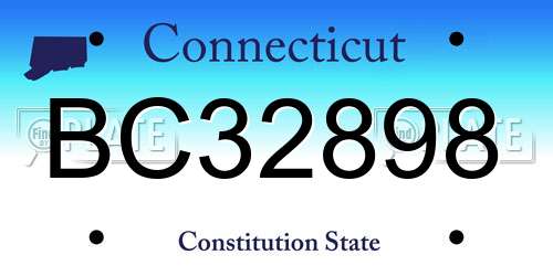 BC32898 Connecticut License Plate