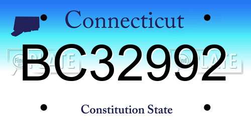 BC32992 Connecticut License Plate