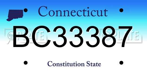 BC33387 Connecticut License Plate