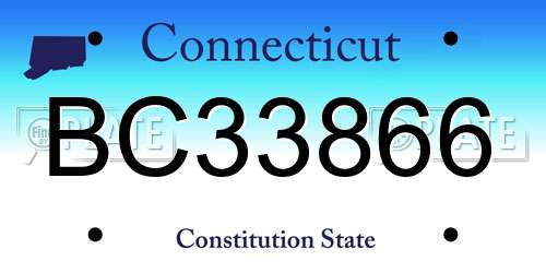 BC33866 Connecticut License Plate