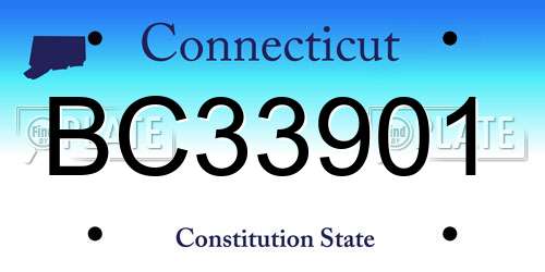 BC33901 Connecticut License Plate