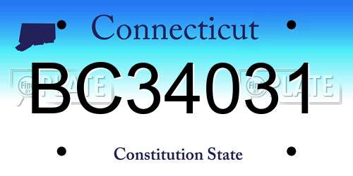 BC34031 Connecticut License Plate