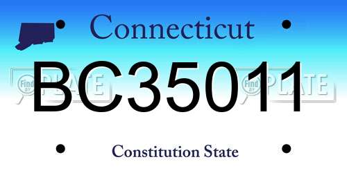 BC35011 Connecticut License Plate