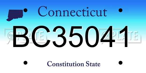BC35041 Connecticut License Plate
