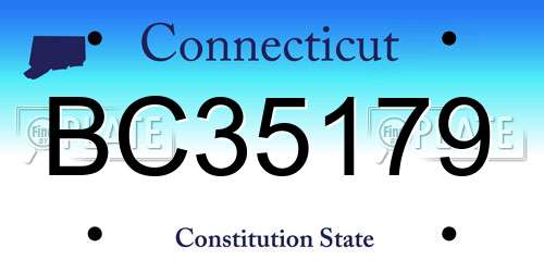 BC35179 Connecticut License Plate
