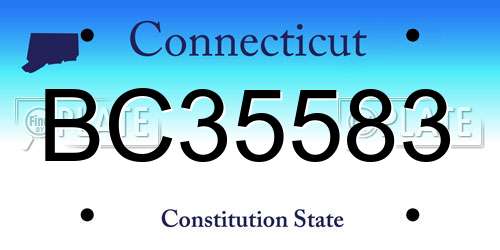 BC35583 Connecticut License Plate