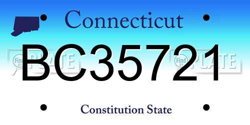 BC35721 Connecticut License Plate