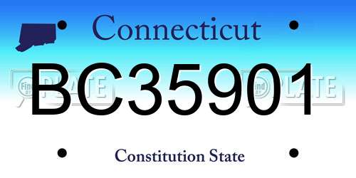 BC35901 Connecticut License Plate