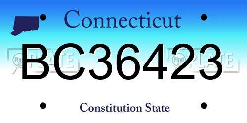BC36423 Connecticut License Plate