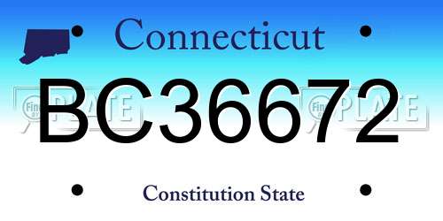 BC36672 Connecticut License Plate