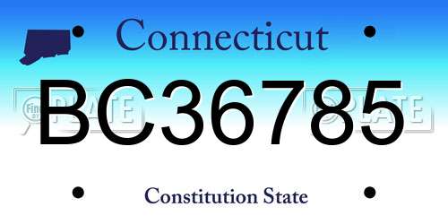 BC36785 Connecticut License Plate