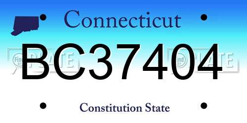BC37404 Connecticut License Plate