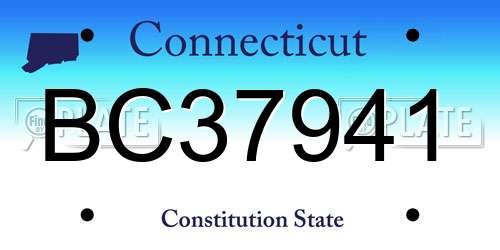 BC37941 Connecticut License Plate