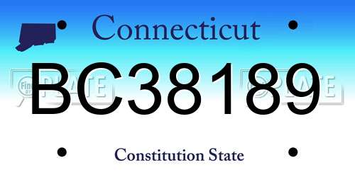 BC38189 Connecticut License Plate