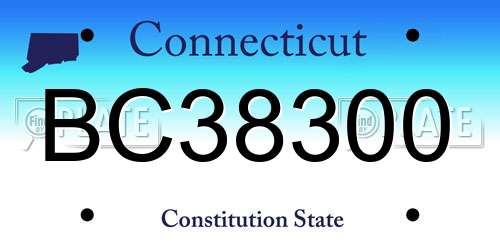 BC38300 Connecticut License Plate