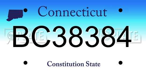 BC38384 Connecticut License Plate