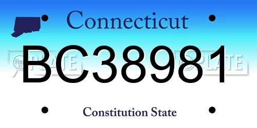 BC38981 Connecticut License Plate