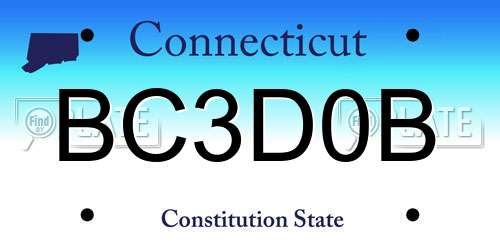 BC3D0B Connecticut License Plate
