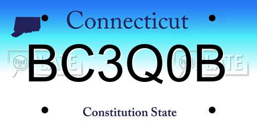 BC3Q0B Connecticut License Plate
