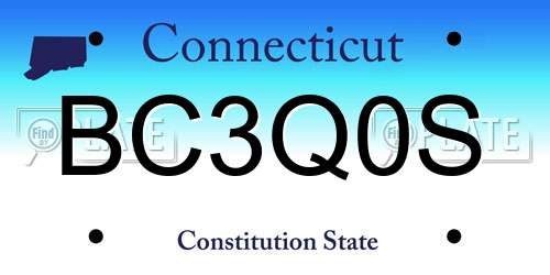 BC3Q0S Connecticut License Plate
