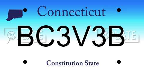 BC3V3B Connecticut License Plate