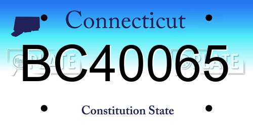 BC40065 Connecticut License Plate