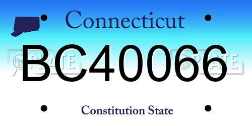 BC40066 Connecticut License Plate