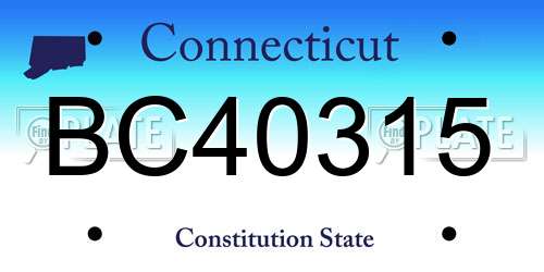 BC40315 Connecticut License Plate