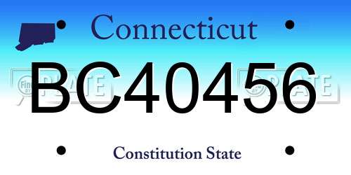 BC40456 Connecticut License Plate
