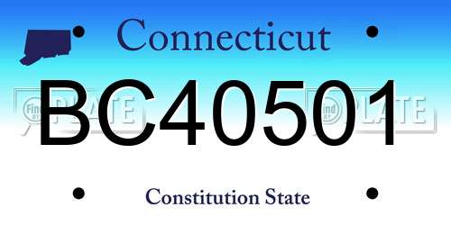 BC40501 Connecticut License Plate