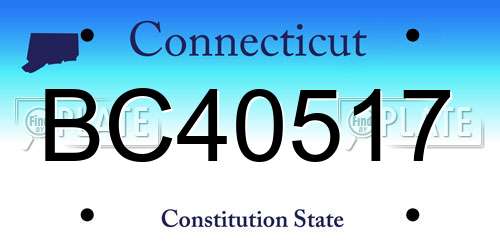 BC40517 Connecticut License Plate
