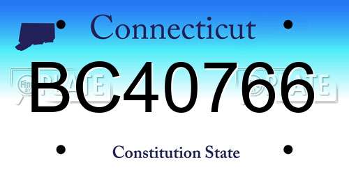 BC40766 Connecticut License Plate