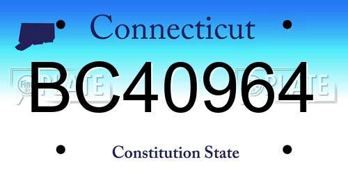 BC40964 Connecticut License Plate