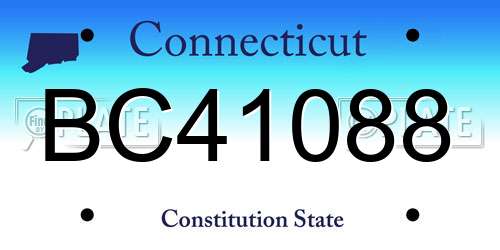 BC41088 Connecticut License Plate