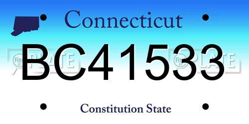 BC41533 Connecticut License Plate