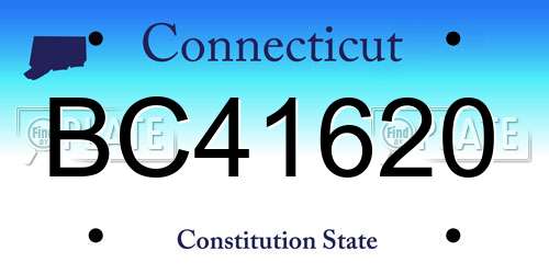 BC41620 Connecticut License Plate