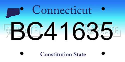 BC41635 Connecticut License Plate