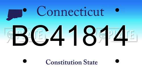 BC41814 Connecticut License Plate