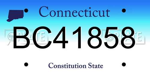 BC41858 Connecticut License Plate
