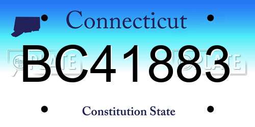 BC41883 Connecticut License Plate