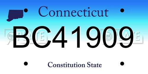 BC41909 Connecticut License Plate