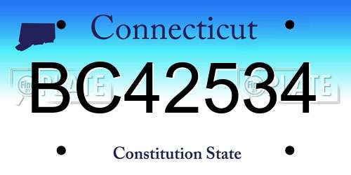 BC42534 Connecticut License Plate