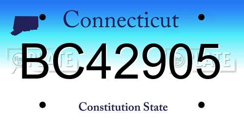 BC42905 Connecticut License Plate