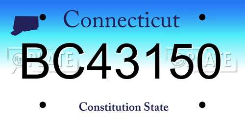 BC43150 Connecticut License Plate